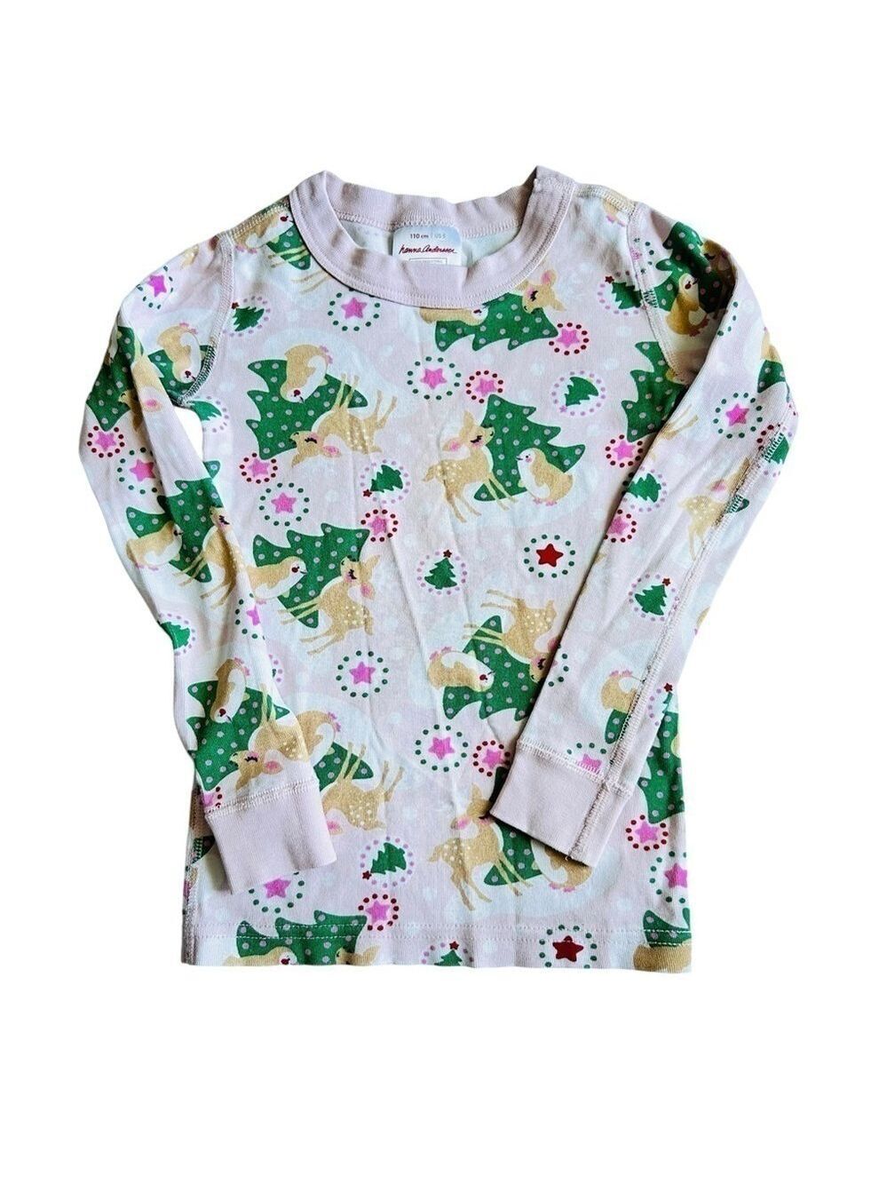 Hanna‎ Andersson Organic Pajama Set Holiday Deer Penguin Print Size 110 US 5 - Picture 3 of 7